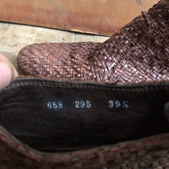 Rare Ron White Woven Leather Ankle Boots size 39.5 women's Shoes - Picture 7 of 10